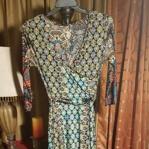 Faux wrap maxi dress